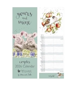 Wrendale Designs 'Yours & Mine' Calendario Sottile, Bellissima Illustrazione Animale - Foto 1 di 1