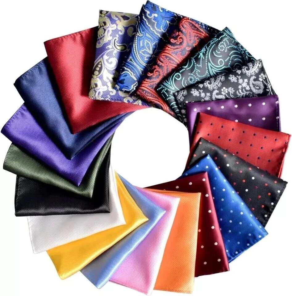 Wedding Set Mens Handkerchief Lot 20 Pcs Assorted Silk Pocket Square Party