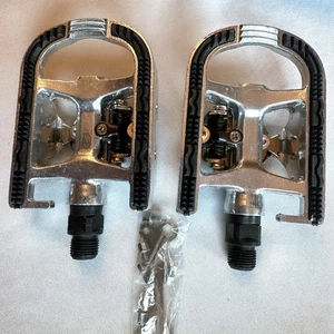 SUNLITE Clipless 41450 9/16" Silver Bicycle Pedals with Rubber Cleat NEW - Picture 1 of 9