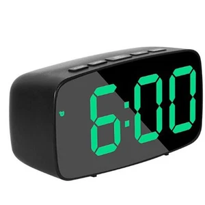 Digital Alarm Clock Large Night Light Bedside Alarm Non Ticking - Picture 1 of 21