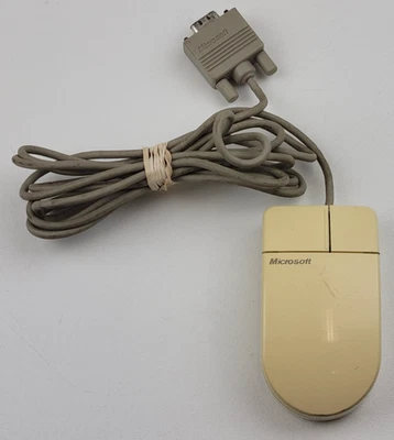 Vintage OEM Microsoft Serial - PS/2 Compatible Wired 2-Button Ball Mouse - Image 1 of 4