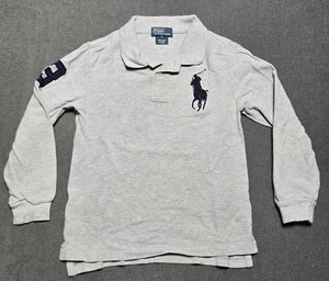 Polo Ralph Lauren Boys Medium Size 7 Long Sleeve Polo Shirt Large Logo 3 Rugby - Picture 1 of 8