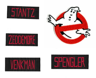 GHOSTBUSTERS NAME TAG Iron on Patch Embroidered Badge Spengler Stantz Venkman