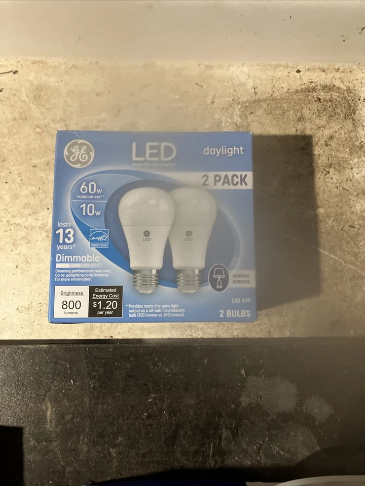 GE LED Daylight 10W/60W General Purpose Bulb 2 Pack LED A19 #67605 - Image 1 of 1