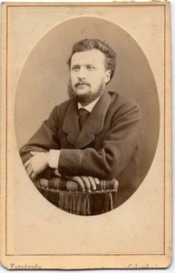Foto photo ritratto di gentiluomo con barba in ovale by Colombo Novara cdv 1880 - Foto 1 di 1