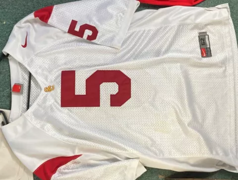 REGGIE BUSH #5 USC JERSEY --- NIKE SIZE 52 **STITCHED AUTHENTIC** Cover
