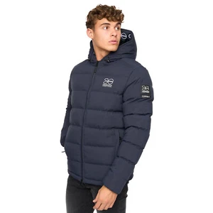 Crosshatch Pitsburg Mens Padded Quilted Jacket Cosy Winter Coat Outerwear Navy - Picture 1 of 5
