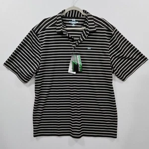 Cinch Arenaflex Polo Mens Size 2XL Black Striped Short Sleeve Performance Shirt - Picture 1 of 9