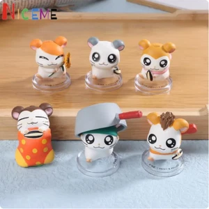 Cartoon Hamtaro Figures Anime Hamster Line Up Eat Melon Seeds Gashapon Pvc - Picture 1 of 1