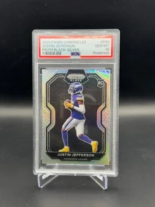 Justin Jefferson Vikings - 2020 Chronicles #PB9 Prizm Black Silver ROOKIE PSA 10 - Picture 1 of 2