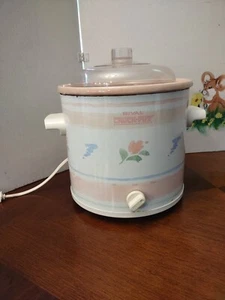 Vintage Rival Crock-Pot Model 3100/2 3.5 Qt Pastel Floral - Picture 1 of 12