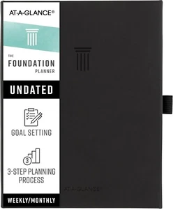AT-A-GLANCE Foundation Goals Planner Track Habits Increase Focus Weekly& Monthly - Picture 1 of 12
