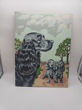Vintage Paint By Numbers Cocker Spaniel Dog With Puppies