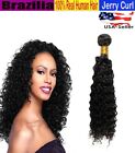Virgin Brazilian Jerry Curl Human Hair One Bundle Sew In Hair Extension 5 Colors