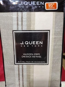 2. J. Queen New York Valdosta Stripe Back Tab Panel 50" x 95" Pair, NIP - Picture 1 of 6