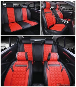 Deluxe Red Full set Leather Seat Covers For Toyota Corolla Auris Yaris Avensis - Picture 1 of 5