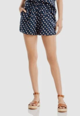 Pantalones Cortos Mujer Theory Azul Floral Estampado Ikat Seda Talla M Foto 1 de 2