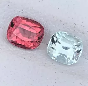 Coppia 1,60 ct di pietra preziosa naturale bella tormalina afgana sfaccettata - Foto 1 di 12