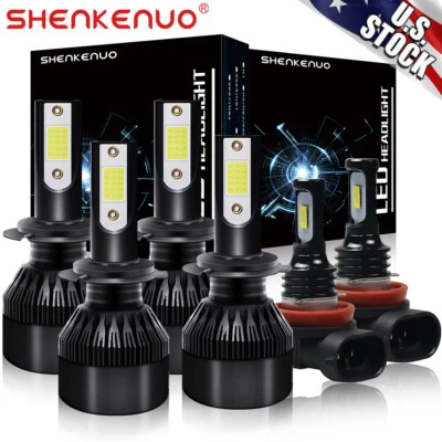 For BMW 323i 2006-2011 328i 2007-2016 - 6X White LED Headlight + Fog Bulbs Combo - Image 1 of 4