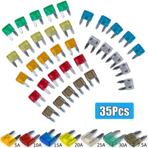 35Pcs Car Fuse Kit Micro Blade Fuses Replacement Fuses Assortment Kit 5A - 30A - Picture 1 of 12
