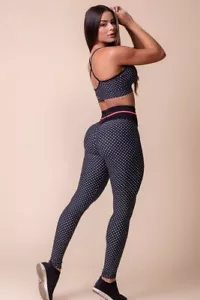 Brasilianische Hose Leggings Crunch Beute Lift Tupfen mit Gallonentaille schwarz 11289 - Bild 1 von 3