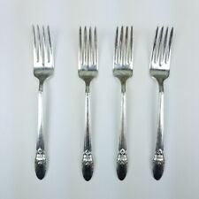 1847 Rogers Bros FIRST LOVE Dinner Forks Silverplate Flatware Set (4) b