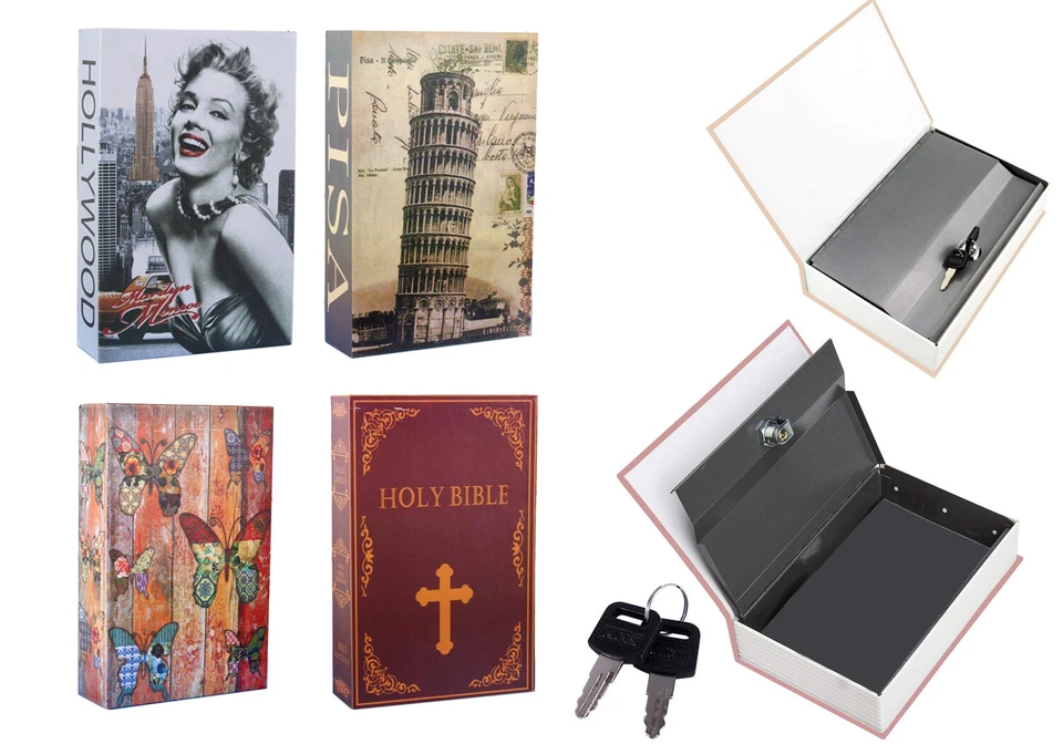 Book Safe Holy Bible Discrete Hidden Stash Storage Box Model Pisa Butterfly UK - Image 1 of 1