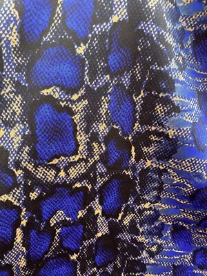 New Snake Design Sapphire/taupe Print On Poly Techno Spandex 2-way Stretch.    - Image 1 of 4