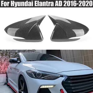 Cubierta de espejo retrovisor puerta lateral de carbono para Hyundai Elantra 2016-2019 2 piezas - Imagen 1 de 8