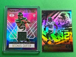 2021 Illusions Michael Carter GREAT EXPECTATIONS Rookie Relic New York Jets - Picture 1 of 5