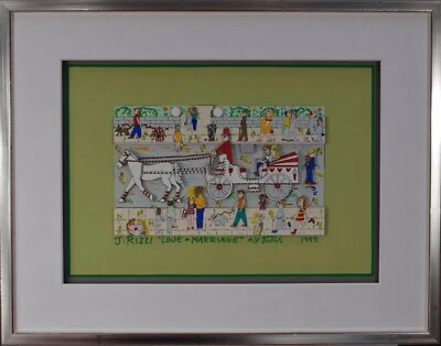 James Rizzi "LOVE AND MARRIAGE" 3D handsigniert von 1995 A/P - Bild 1 von 3
