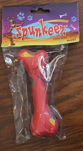 Spunkeez Rubber Bone 5" Dog Puppy Pet Play Fetch Teething Toy RED Hours Of Fun - Picture 1 of 3