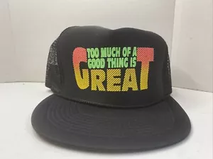 New Old Stock Netz Druckknopflasche Mütze "Too Much Of A Good Thing Is Great" - Bild 1 von 3