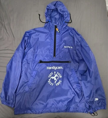 Винтажный 90-х рекламный Sony Handycam огромный XL ветровка куртка видеокамера ОАЭ - Изображение 1 из 4