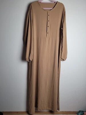 Marrón Claro/Camel Abaya Talla Grande Largo 56  Foto 1 de 4
