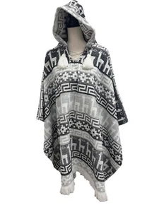 ALPACA Poncho UNISEX Handmade in Peru - Picture 1 of 2