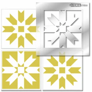 Owlpen Tile STENCIL. Set of 2 - Reusable Stencils Painting Floors & Walls. 10633 - Picture 1 of 3