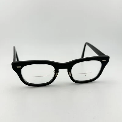 Vtg Bausch Lomb American Optical Black Glasses 46 [] 22 B&L AO 4 1/2 - 5 3/4 - Image 1 of 4