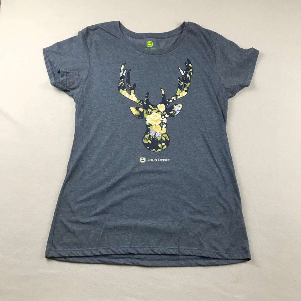 Рубашка женская John Deere 2XL серая с короткими рукавами легкая футболка топ - Изображение 1 из 4