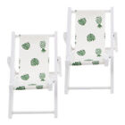 Miniature Beach Chairs 2pcs Wooden Lounge Chair for Home Decor &amp; Photo Props-SO