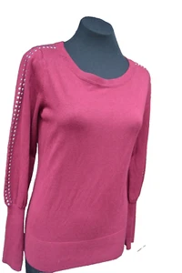 Maglione Alfani Borgogna Taglia S Con Bling Nuovo Con Etichetta - Foto 1 di 5