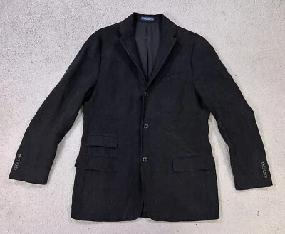 Abrigo Deportivo Polo Ralph Lauren De Colección Para Hombres 40 Negro Lino Blazer Silencioso Lujo Foto 1 de 4
