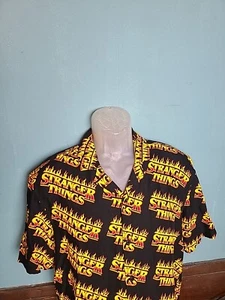 H&M Netflix Stranger Things Shirt Men's Size XSmall XS Button Up Relaxed Fit - Picture 1 of 11