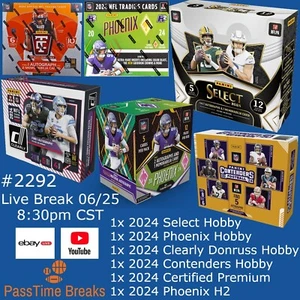 CAROLINA PANTHERS 2024 SELECT PHOENIX CLARAMENTE FÚTBOL - 6x Caja Hobby BREAK 2292 - Imagen 1 de 1