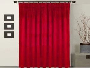 1 PC SOLID LINED 42''X84'' PINCH PLEATED FUSHIA VELVET WINDOW CURTAIN - Picture 1 of 4