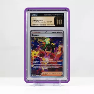 Pokemon Kieran Holo full art #218 Twilight Masquerade 2024 - CGC 10 Pristine - Picture 1 of 4