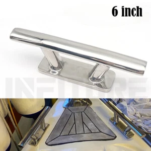 6inch Stainless Steel Marine Yacht Boat Dock Cleats Mooring Cleat Deck Rope - Picture 1 of 6
