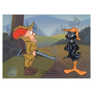 Chuck Jones signed limited edition sericel ""Daffy And Elmer: Beakhead"" COA - Picture 1 of 3