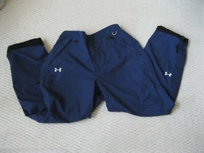 Under Armour 防水尼龙网衬里侧通风滑雪裤蓝色男式 XL  — 第 1/4 张图片