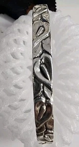DANECRAFT Sterling Silver Calla Lily Flower Brangle Bracelet .925 8" Diameter - Picture 1 of 6